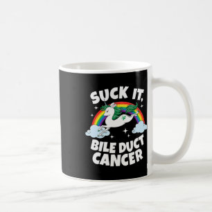 Taza De Café Suck it Bile Duct Cancer Cita divertida Unicorn Ar