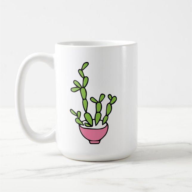 Taza De Café Suculenta planta en plantador rosa (Izquierda)