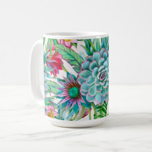 Taza De Café Suculento jardín tropical
