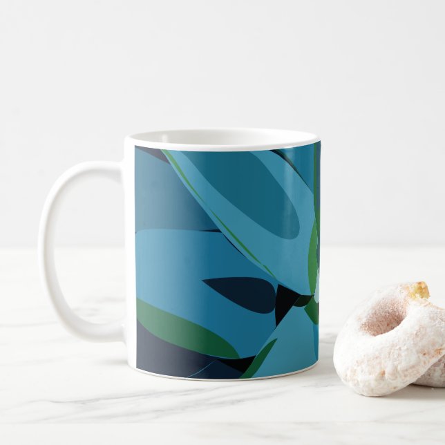 Taza De Café Suculentos Cactus Agave Azul (Con donut)