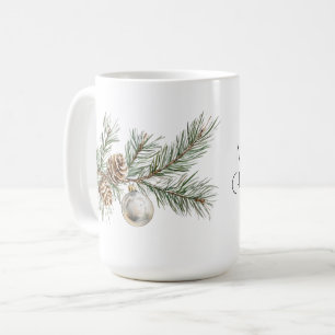 Taza De Café Sucursal y ornamento de los navidades de los coche