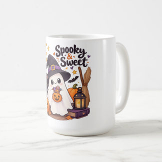 Taza De Café Sudadera con capucha de fantasma lindo espeluznant