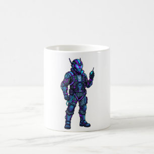 Taza De Café Sudadera con gráfico de Mecha Piloto Cibernético F