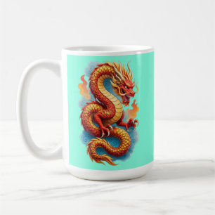 Taza De Café Sudadera con ilustración ardiente del dragón rojo