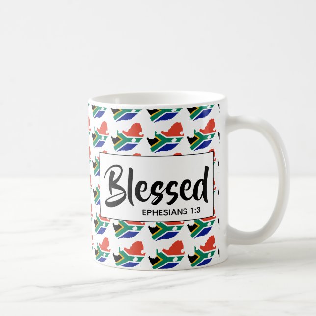 Taza De Café Sudáfrica: Bendición de la Biblia Cristiana (Derecha)