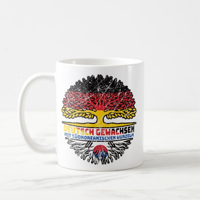 Taza De Café Südkorea Südkoreanisch Deutsch Deutschland Baum (Izquierda)