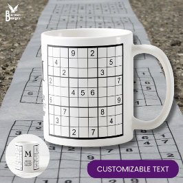 Taza De Café Sudoku Monograma Nombre