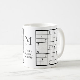 Taza De Café Sudoku Monograma Nombre