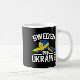 Taza De Café Suecia está con Ucrania Bandera sueca ucraniana