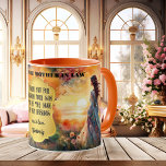 Taza De Café Suegra Gracias Boda<br><div class="desc">Mug con una colorida pintura acuarela de una mujer mirando la puesta de sol en un paisaje veraniego. La etiqueta se puede arrastrar,  escalar o borrar según sus necesidades. Hermoso agradecer a tu (futura) suegra o personalizar por otros propósitos.</div>