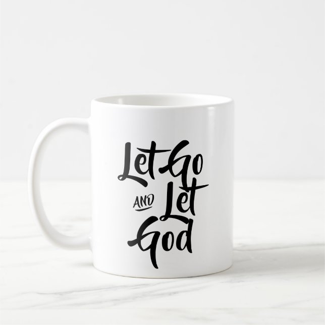 Taza De Café Suelta y deja que Dios deje el café (Izquierda)