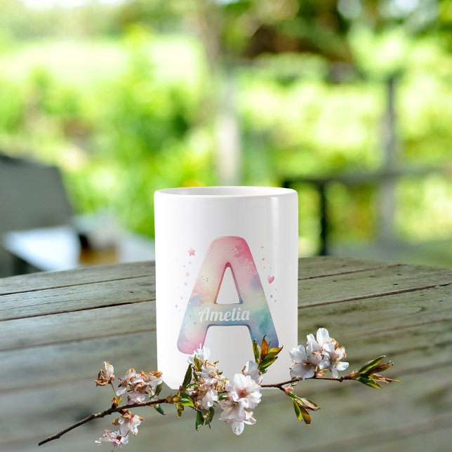 Taza De Café Sueño alfabético - Personalizado 'A' Mug acuático (Subido por el creador)