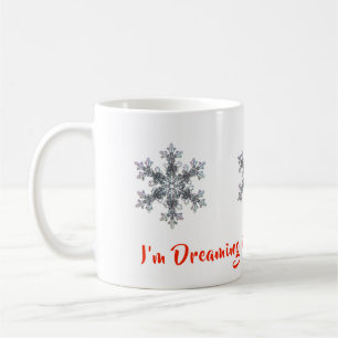 Taza De Café Sueño con Navidades blancos, copos de nieve