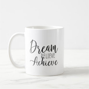 Taza De Café Sueño, creencia, logro - Gimnasio, rizo, éxito