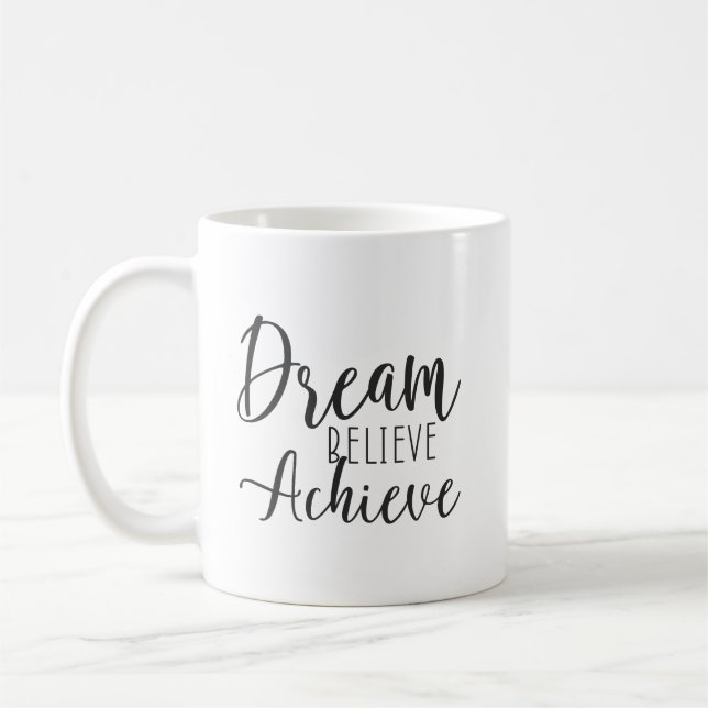 Taza De Café Sueño, creencia, logro - Gimnasio, rizo, éxito (Izquierda)