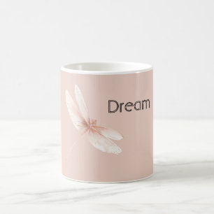 Taza De Café Sueño de libélula de melocotón