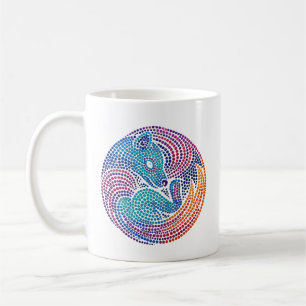 Taza De Café Sueño del tilacino - Vibrante arte del punt en col