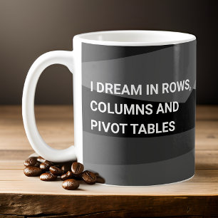 Taza De Café Sueño En Hoja De Cálculo De Tablas Dinámicas