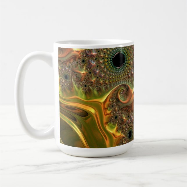 Taza De Café Sueño Fractal de Oro Líquido (Izquierda)