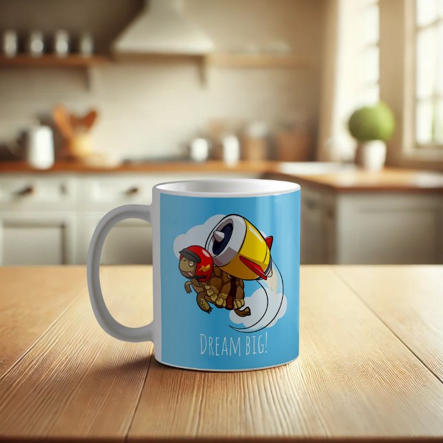 Taza De Café ¡Sueño Grande! Personalizado de tortuga dinámica m (Subido por el creador)