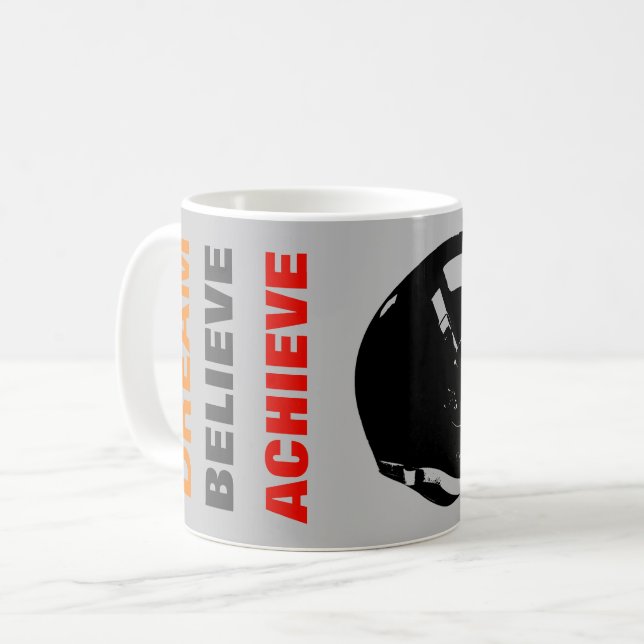 Taza De Café Sueño motivacional creer en lograr el fútbol (Anverso izquierdo)