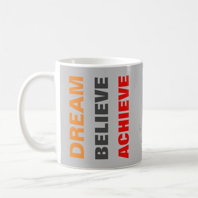 Taza De Café Sueño motivacional creer en lograr el fútbol (Izquierda)