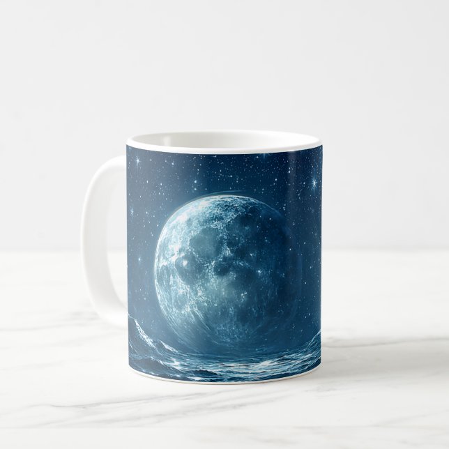 Taza De Café Sueño oceánico iluminado por luna (Anverso izquierdo)