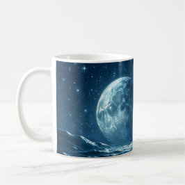 Taza De Café Sueño oceánico iluminado por luna