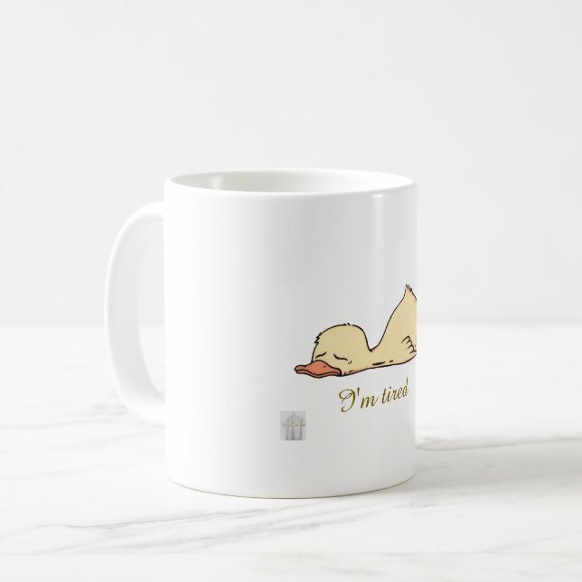 Taza De Café Sueño pato "Estoy cansado" (Anverso izquierdo)