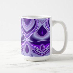 Taza De Café Sueños de flores moradas, arte arcoiris abstracto
