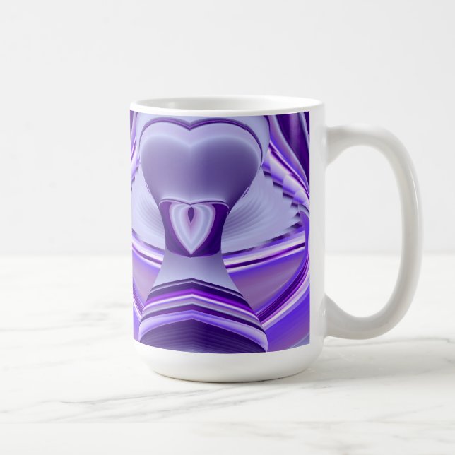Taza De Café Sueños de flores moradas, arte arcoiris abstracto (Derecha)