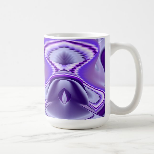 Taza De Café Sueños de flores moradas, arte arcoiris abstracto (Derecha)