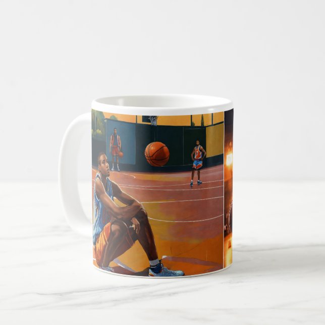 Taza De Café Sueños de Hoop: Personalizado de Baloncesto Mug (Anverso izquierdo)