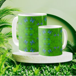 Taza De Café Sueños de la Selva Tropical Vid Enredadera Maripos