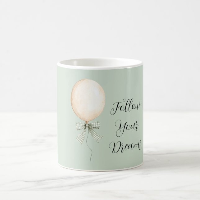 Taza De Café Sueños de lazo de menta de globo de crema (Centro)