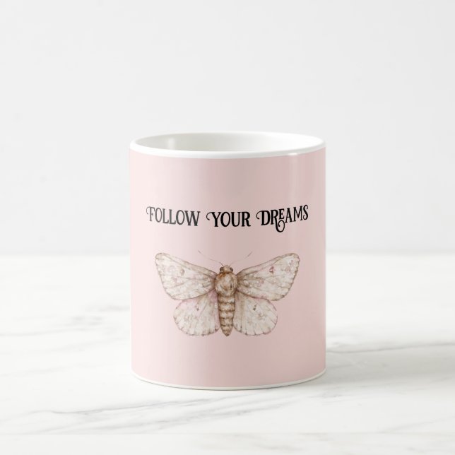 Taza De Café Sueños de Mariposa Rosa (Centro)
