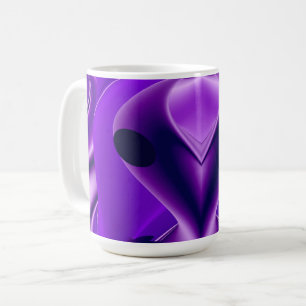Taza De Café Sueños del arcoiris púrpura 3D , Alien