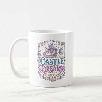 Taza De Café Sueños del Castillo de Unicornio Unicornio Fondo B