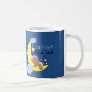 Taza de café Sueños Dulces de la niña osa luna est