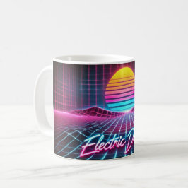 Taza De Café Sueños eléctricos Retro Neon Mug - Inspirados en l