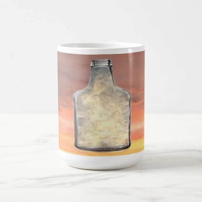 Taza De Café Sueños en una botella en una (Centro)