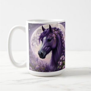 Taza De Café "Sueños florecientes: el caballo morado de la fant