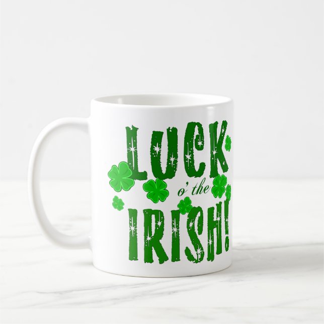 Taza De Café Suerte de la mugre de Shamrock (Izquierda)