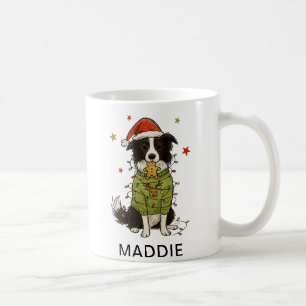 Taza De Café Suéter de luces de Navidad para perro Border Colli