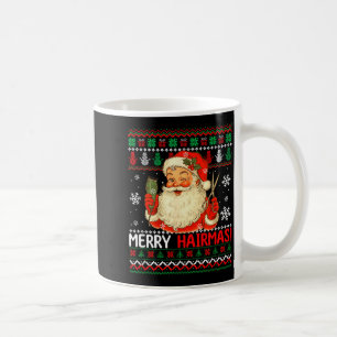 Taza De Café Sueter de Navidad Alegre Hairmas Santa Peluquero 