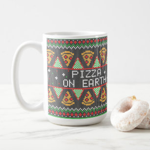 Taza De Café Suéter de Navidades feos de Pizza