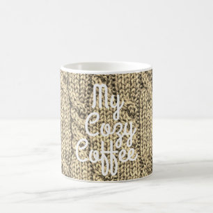 Taza De Café Suéter de punto de cable lindo