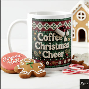 Taza De Café Suéter de punto de Navidad Café y sombrero de Sant