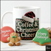 Suéter de punto de Navidad Café y sombrero de Sant