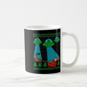 Taza De Café Suéter divertido de Navidad feo de trineo de Santa